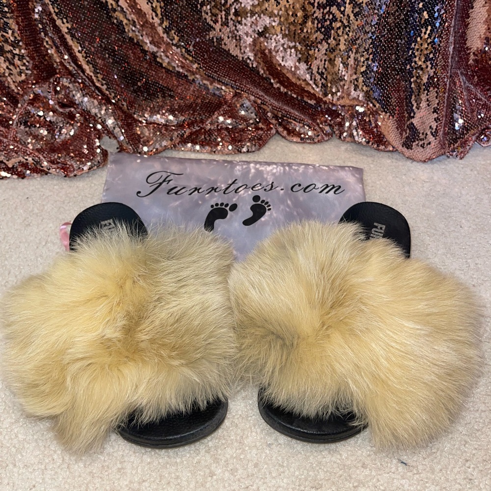 Cream fluffy slides